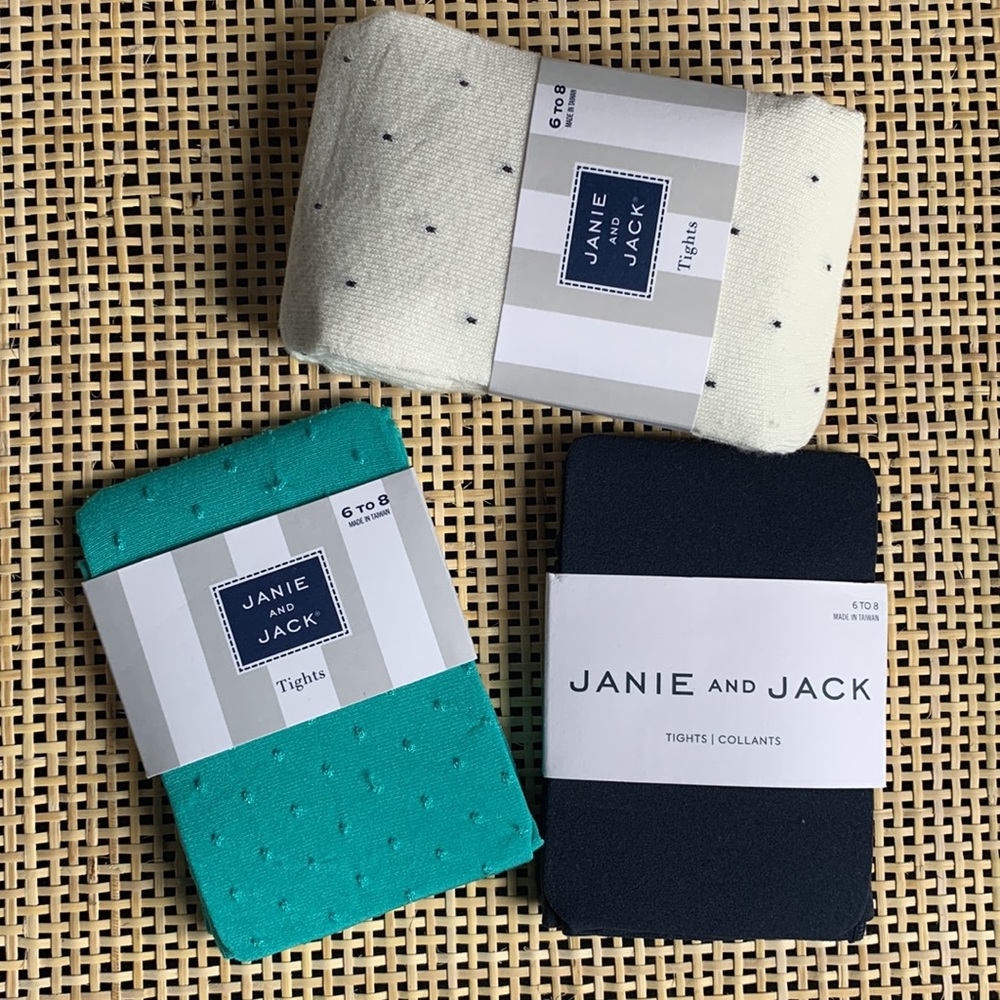 Janie and Jack Girls Bundle 3 Pair of Tights